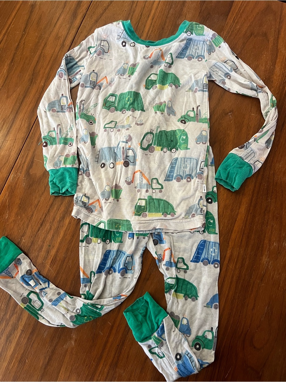 Little Sleepies 2T Bamboo 2-Piece Long Sleeve Pajama Set Vehicles Trucks Print